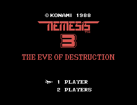 Nemesis 3 - The Eve of Destruction Title Screen